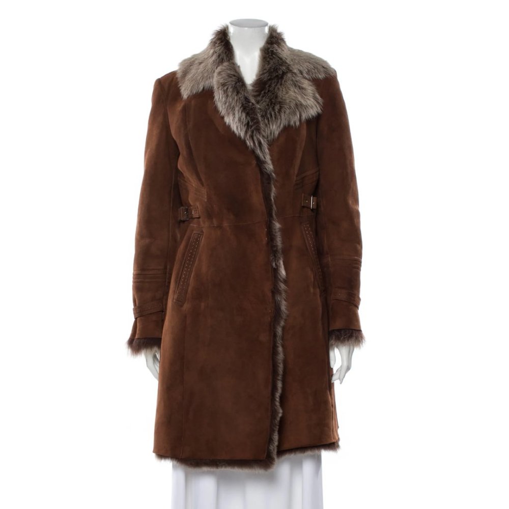 Cole Haan Shearling Fur Womens Coat Jacket Size Small